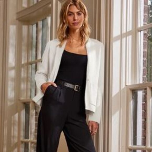 summersalt Sweaters - LIKE NEW!  Summersalt Organic Cotton Ribbed Sweater/Blazer in White Size 2XL